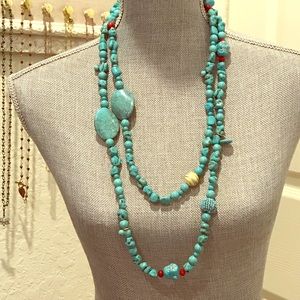 60” Fab Funky Faux Turquoise Necklace